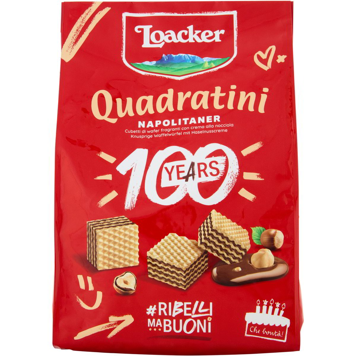 Loacker Wafer quadratini alla nocciola napolitaner - 250 gr